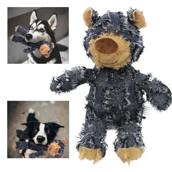 Ours en peluche pour animaux de compagnie, jouet interactif en peluche pour chien, meulage, nettoyag