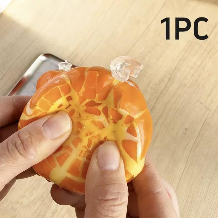 Balle anti-stress orange croustillante faite à la main, jouet rond à pincer et relaxant, balle en ci