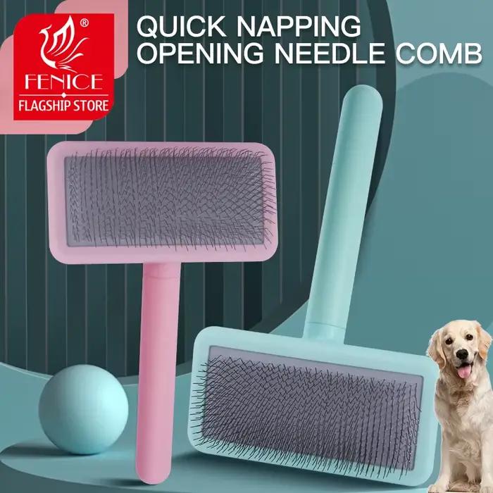 Fenice – peigne professionnel pour chien, brosse non nouée, aiguille dure et douce colorée, épilateu