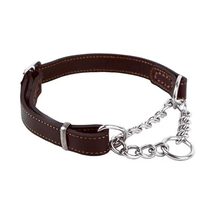 Benepaw Martingale collier en cuir sans traction Anti-fuite collier de chien d'entraînement chaîne p