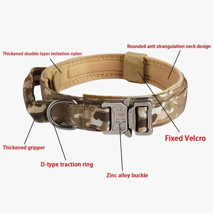 Produits pour animaux de compagnie collier tactique pour chien en plein air boucle en métal respiran