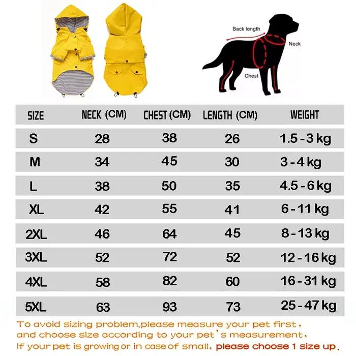 Manteau imperméable pour chien de compagnie, pour petits, moyens et grands chiens, veste coupe-vent,