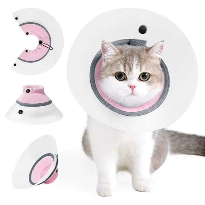 Collier de protection respirant pour animaux de compagnie, réglable, résistant aux morsures, anti-mo