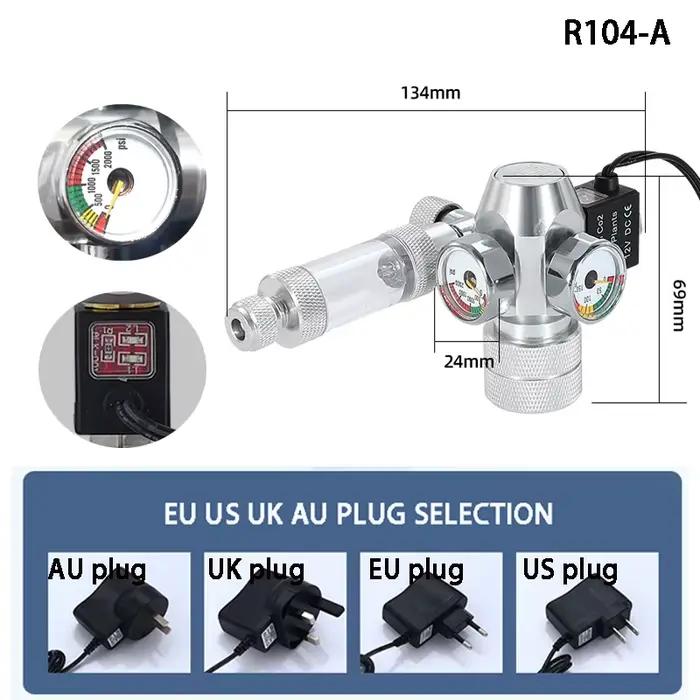 Régulateur de CO2 pour Aquarium AC100-240V, vanne électromagnétique, compteur de bulles, système de 