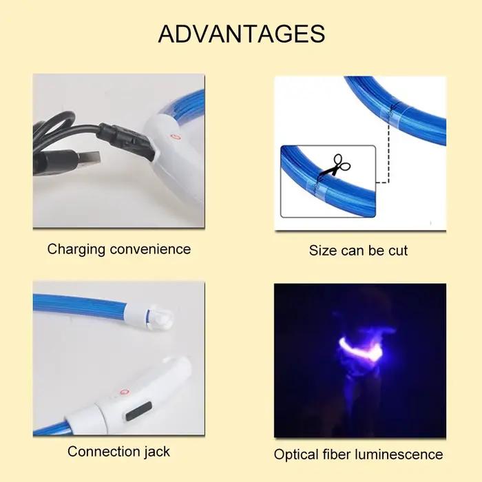 Collier de chien Led Usb collier de Charge lumineux de nuit pour chien de compagnie Led sécurité noc
