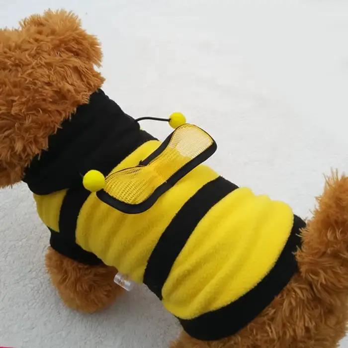 Abeille animal de compagnie chiot manteau vêtements tenue polaire vêtements chien chat à capuche fan