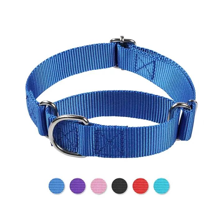Collier pour chien réglable en Nylon Anti-poinçon collier pour animaux de compagnie avec anneau en D