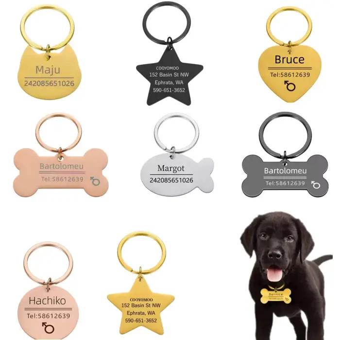 Pendentif personnalisé anti-perte pour animaux de compagnie, gravure personnalisée du nom pour colli