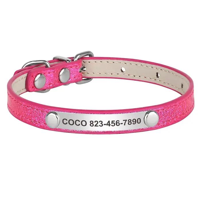 Collier pour chat personnalisé colliers pour chat en cuir personnalisés collier d'identification pou