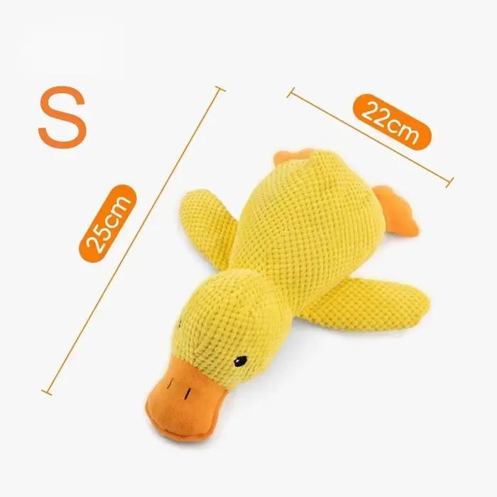Jouet à mâcher en forme de canard pour chiens et chats, jouet canard jaune apaisant avec son couinem