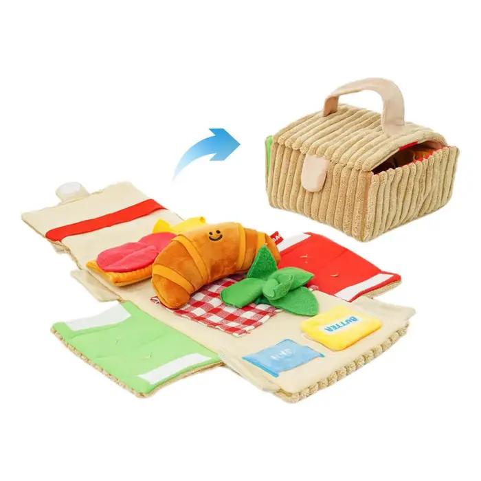 Jouet à mâcher coule pour animaux de compagnie, jouet à mâcher pour chat, croissant de nourriture, j