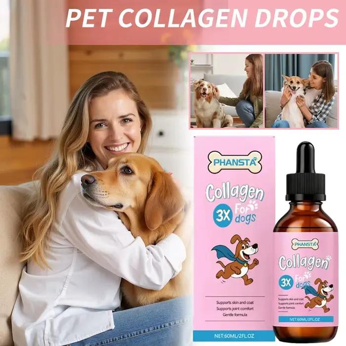 Gouttes de collagène pour animaux de compagnie, formule douce pour le soin du pelage et de la peau, 