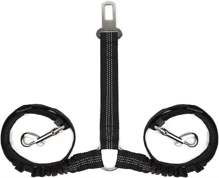Ceinture de sécurité réglable pour chien, ceinture de sécurité double pour chien, laisse de sécurité