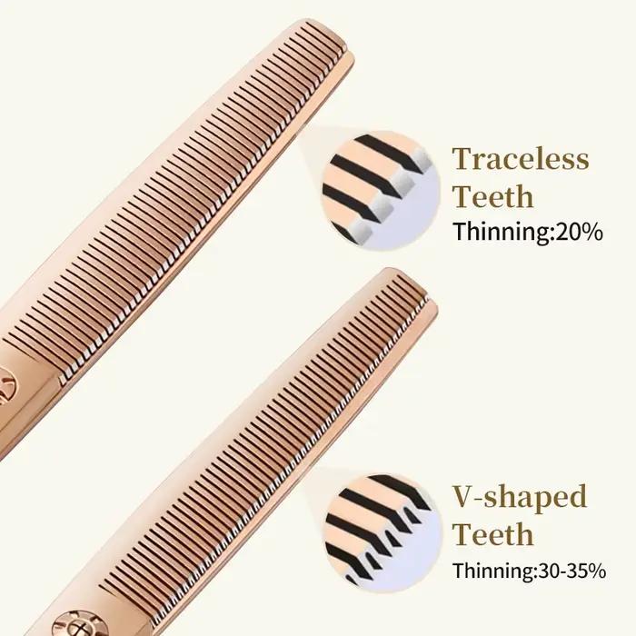 Fenice 6.5/7.0 pouces JP440C or Rose toilettage pour chiens de compagnie ciseaux incurvés rutaux/ser