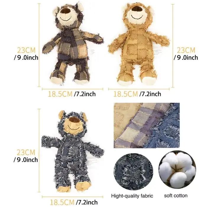 Ours en peluche pour animaux de compagnie, jouet interactif en peluche pour chien, meulage, nettoyag