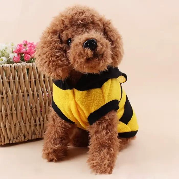Abeille animal de compagnie chiot manteau vêtements tenue polaire vêtements chien chat à capuche fan