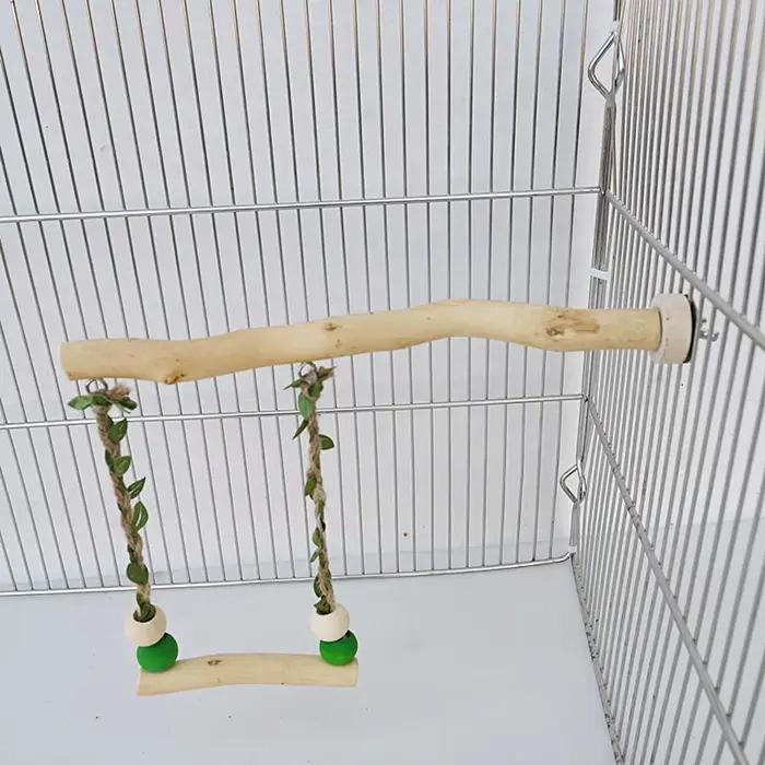 Poteau de support de perroquet en bois, jouet pivotant à Double couche pour oiseau, peau de tigre, g