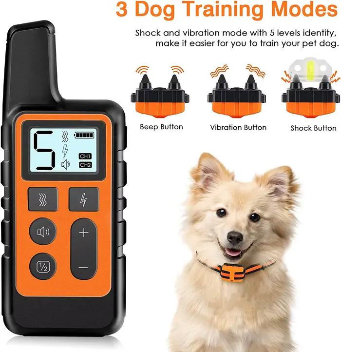 Collier Électrique d'Entraînement pour Chien, Étanche, avec Télécommande, Rechargeable, avec Son de 