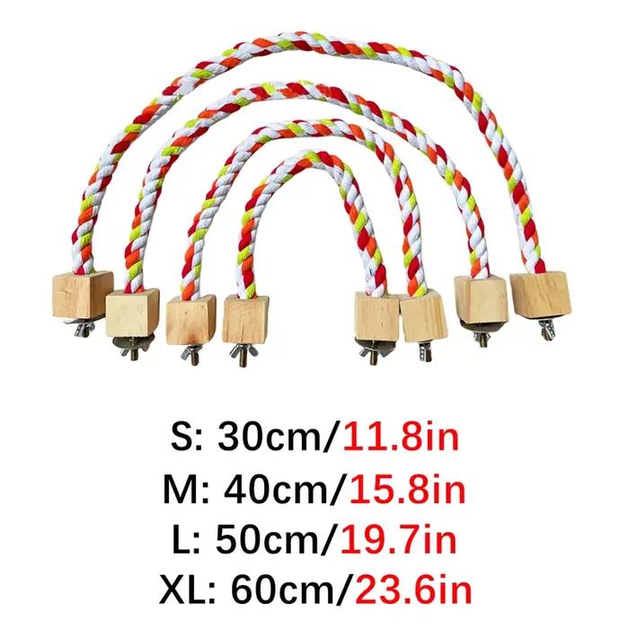 Jouets de morsure d'oiseau pour animaux de compagnie, corde en coton couleur perroquet, jouets d'esc