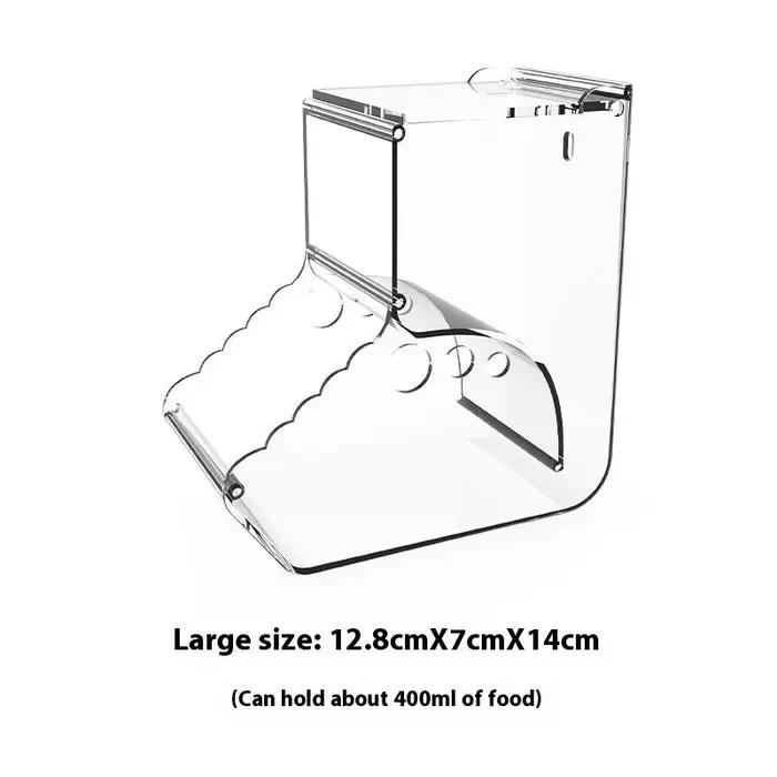 Distributeur automatique de nourriture en plastique transparent, bol d'alimentation pour animaux de 