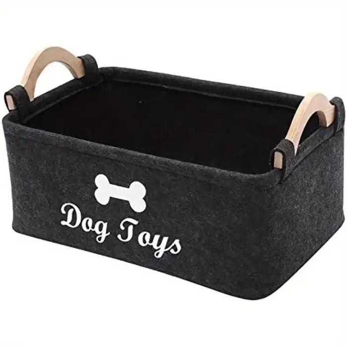Boîte à jouets pour animaux en feutre, boîte à jouets pour chien, panier de rangement - idéal pour o