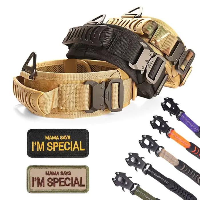 Collier DulDog de qualité militaire avec poignée, collier RapDuty pour chiens moyens et grands, cont