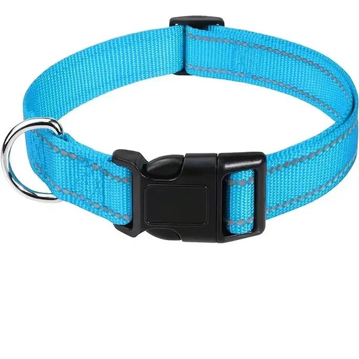 Collier pour chien réglable en néoprène doux rembourré, en nylon, avec boucle, pour chiens de taille