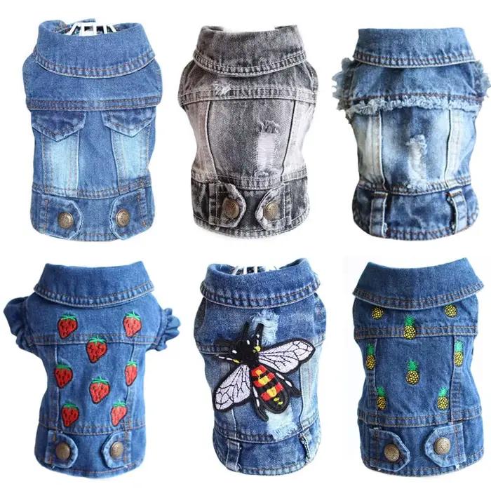 Veste de Cowboy élégante pour chien, vêtements de printemps en Denim pour chien, gilet pour chiot, C