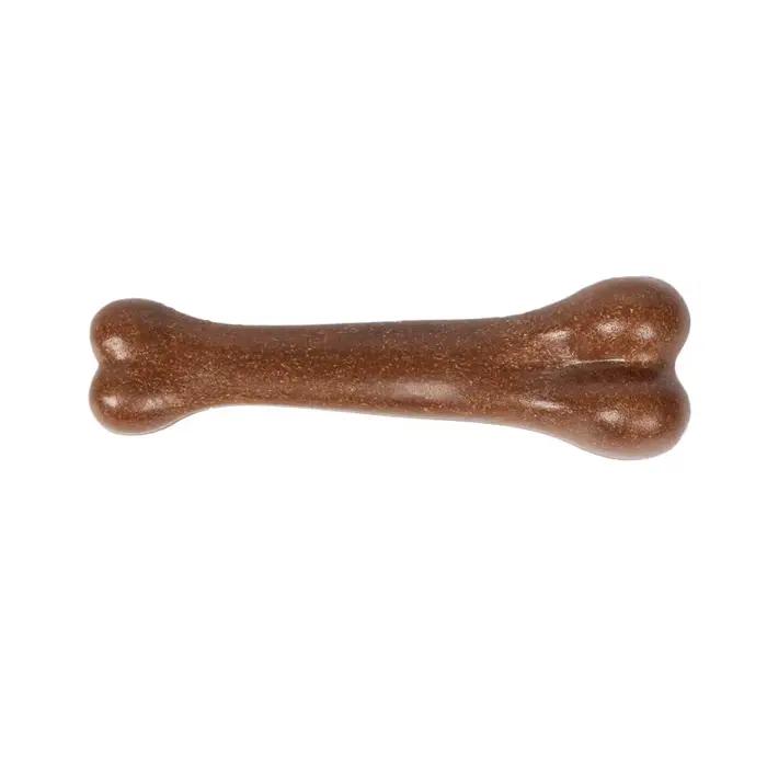 Jouet à mâcher durable aromatisé au bœuf pour chien, jouet interactif en forme d'os pour chien, joue