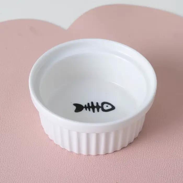 Bol d'alimentation en céramique pour animaux de compagnie, double bol, angle incliné pour contenir d
