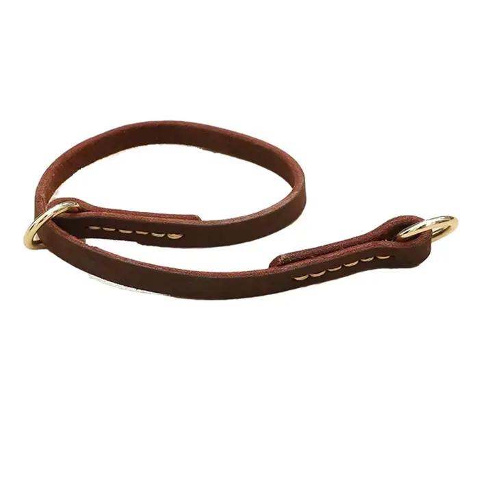 Collier de chien en cuir véritable confortable, chaîne P, collier d'entraînement en cuir véritable r