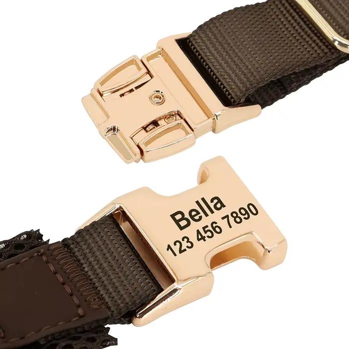Harnais personnalisé pour grands chiens, gilet réglable en maille gravée en cuir pour animaux de com