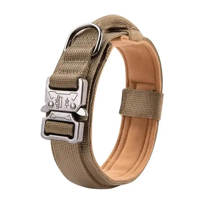 Ensemble de collier de chien durable réglable, laisse militaire pour animaux de compagnie, moyen et 