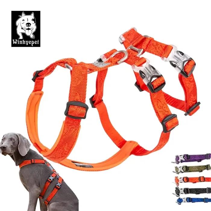 Winhyepet harnais pour chien sangle pour animaux de compagnie gilet réglable Triple Anti-évasion voy