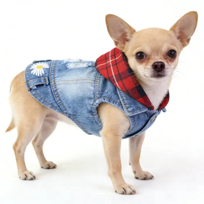 XS-2XL Denim chien vêtements Cowboy chien manteau chiot vêtements pour petits chiens jean veste chie