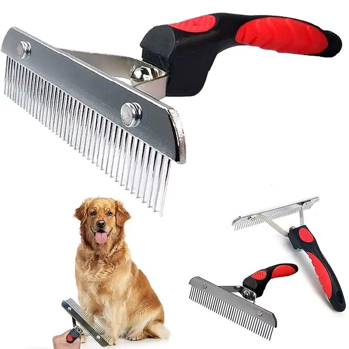 Grande brosse de toilettage pour chiens, râpe à poils longs, peigne en acier antidérapant, pour Gold