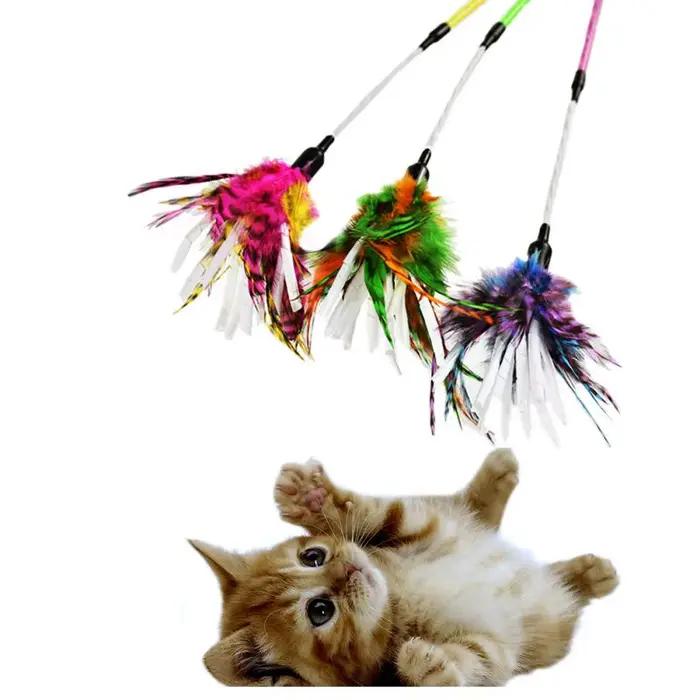 Chat papier laine spirale plume tige taquiner chat bâton populaire chatte papier vis chat bâton chat