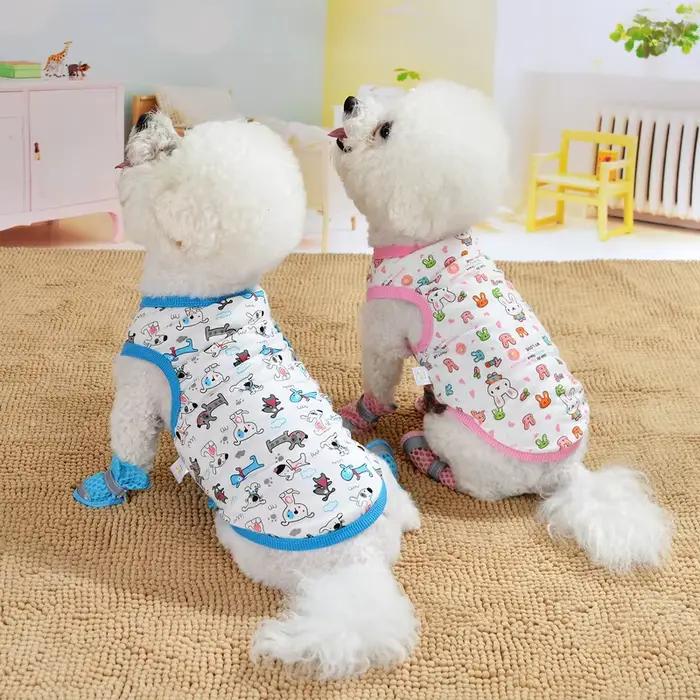 Gilet en coton pour chiens, vêtements pour petits chiens, Chihuahua, animaux d'été, gilet de dessin 