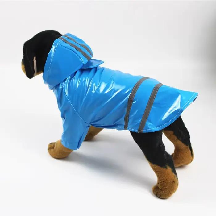Vêtements pour chiens imperméables à capuche bande réfléchissante chiens manteau de pluie vestes imp