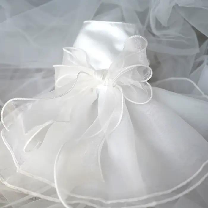 Robe de Mariée Blanche pour Petits Chiens, Tenue d'Été pour Animaux de Compagnie, Chiot et Chat