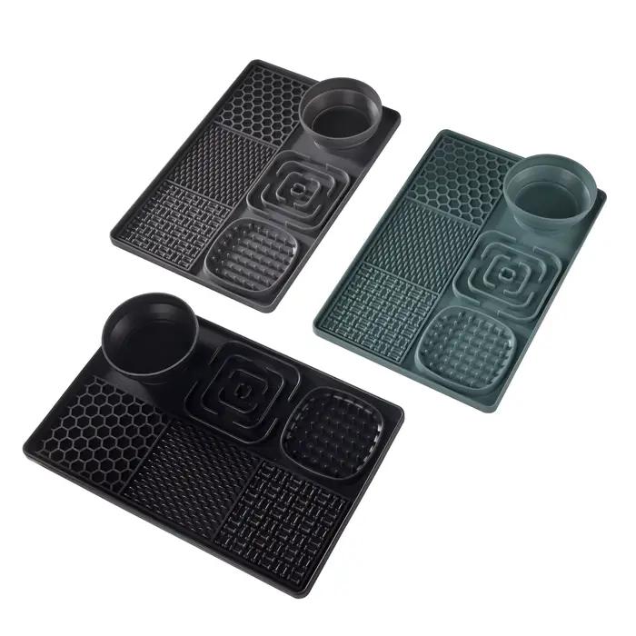 Tapis à lécher en silicone pour chien, mangeoire lente avec ventouse pour nourriture et eau sans BPA