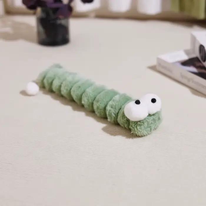 Jouet à mâcher en peluche pour chat, coussin en peluche, chenille, herbe à chat, compagnie pour chat