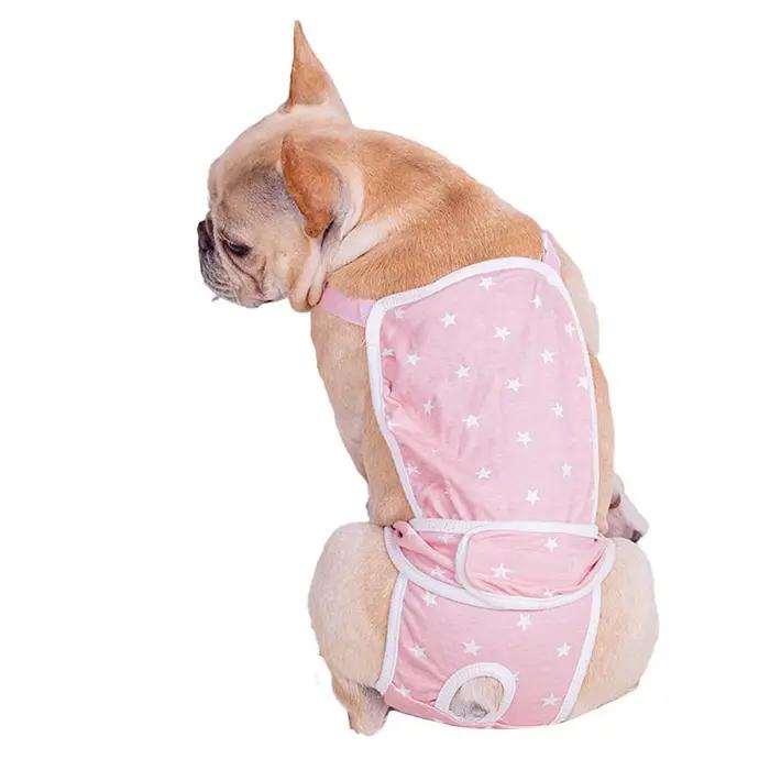 Couche-culotte en coton lavable pour animaux de compagnie, sous-vêtement pour chien femelle et chiot