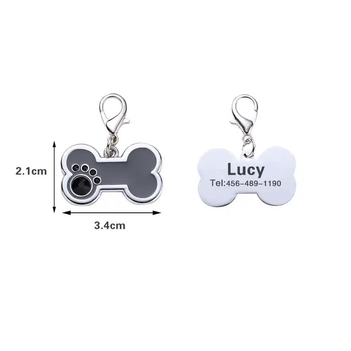 Carte d'identité en alliage Anti-perte pour animaux de compagnie, pendentif de marque, mignon, chien