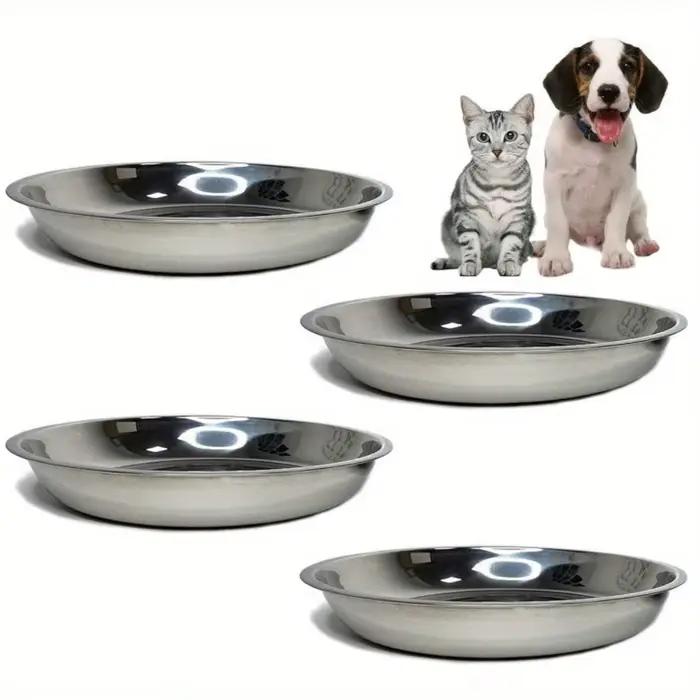 Bols de nourriture pour chat en acier inoxydable, plat de soulagement de la Fatigue à moustaches, as