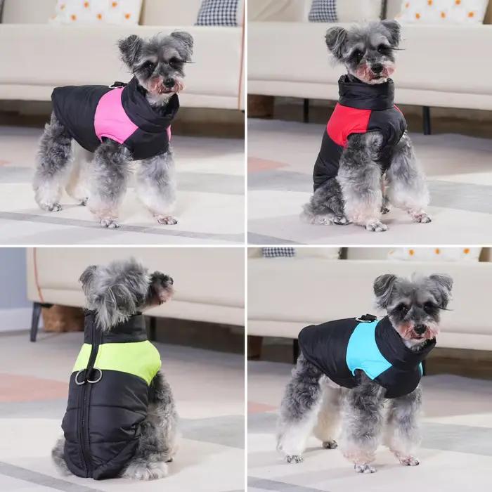 Veste d'hiver chaude pour chien, gilet rembourré pour animaux de compagnie, manteau pour petits et g