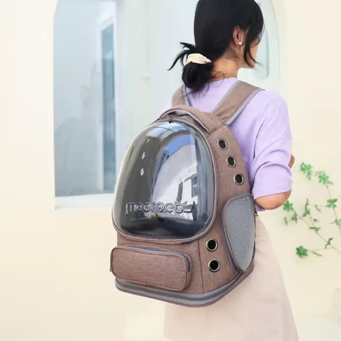 Sac à dos de transport pour animaux de compagnie pliant Transparent, fourre-tout de voyage pour chat