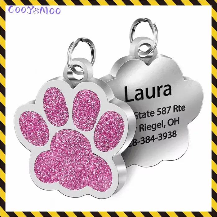 Étiquettes personnalisées pour chien et chat, étiquette gravée avec nom d'identification pour chiot,