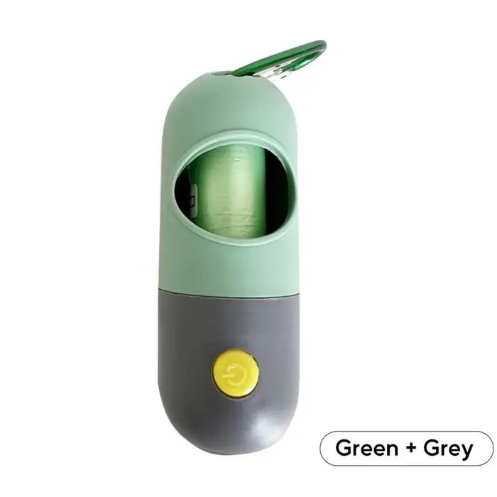 Distributeur de sacs de merde de chien éclairé par LED-sacs à déchets dégradables portables pour le 