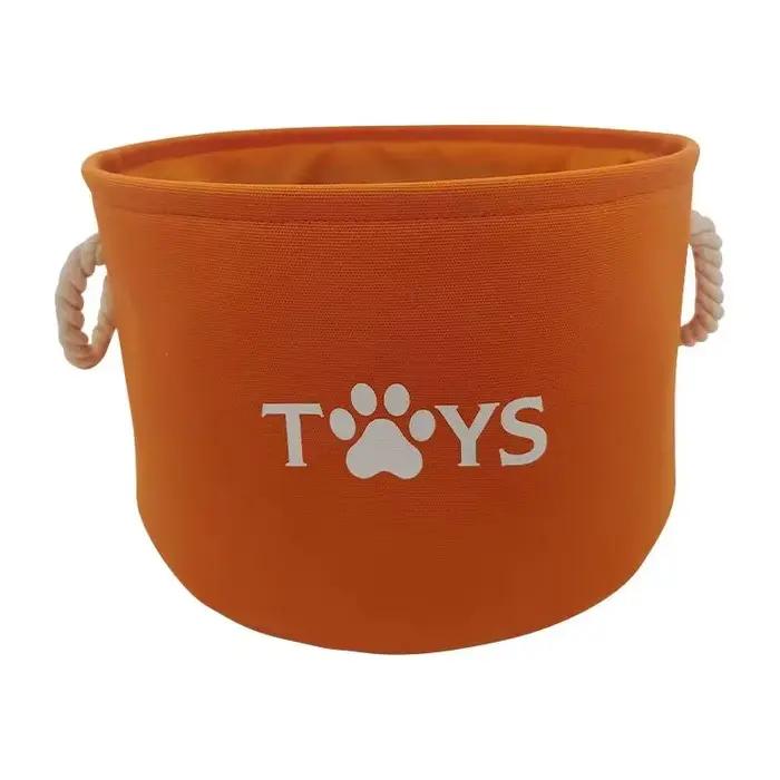 Panier rond pour jouets pour animaux de compagnie, boîte de rangement pour jouets pour chiens et cha